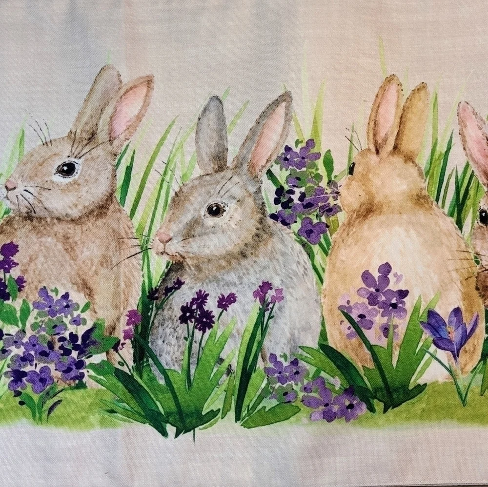 Bunnies in Flowers Table Runner by Isaac Mizrahi, New York
